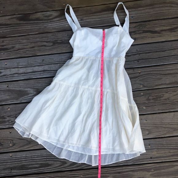 WAYF Tie Back Tiered Mini Dress in Cream Size Large, MSRP $138 - Picture 9 of 9